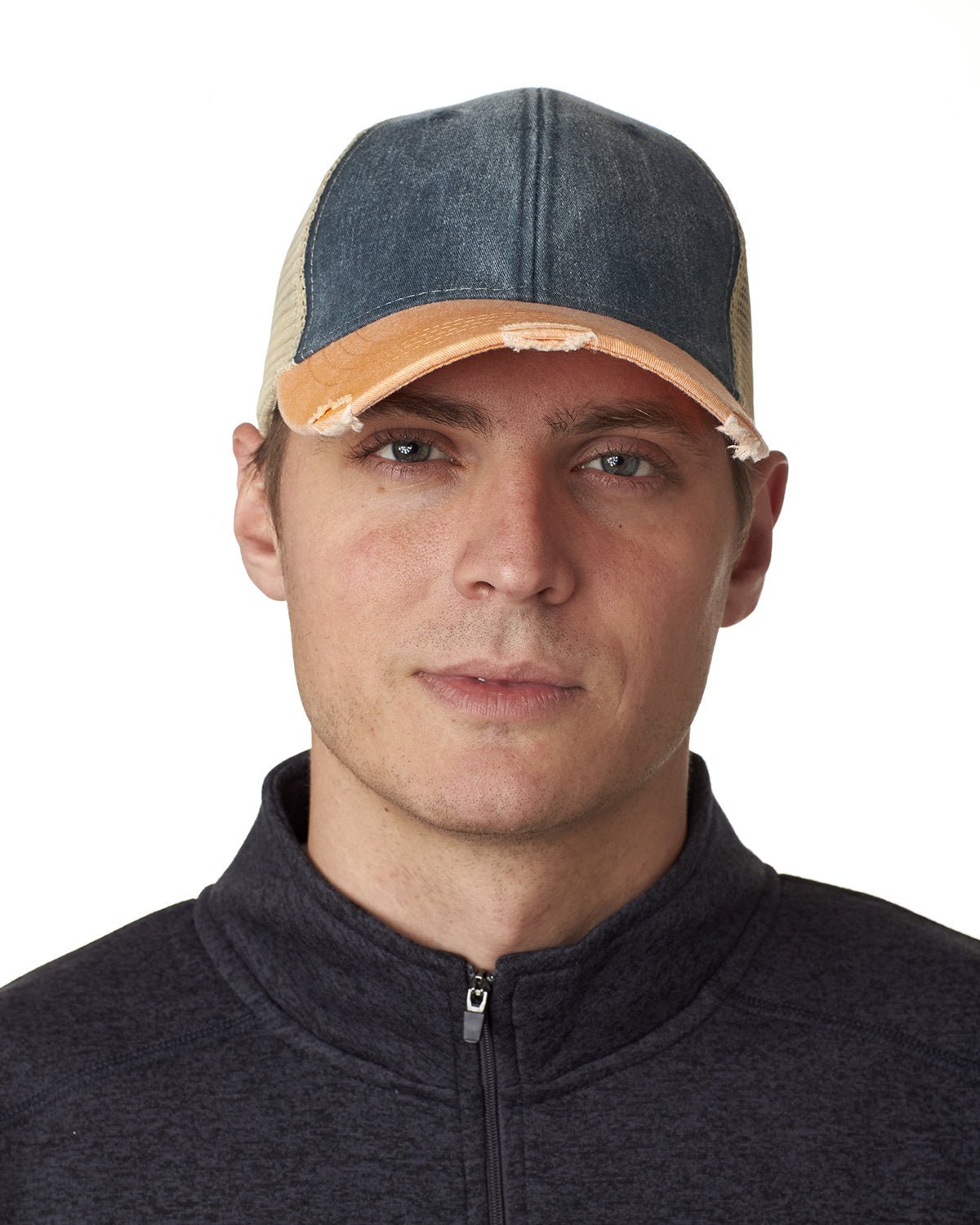 OL102-Adams-NVY/ TNGRNE/ TAN-Adams-Headwear-1