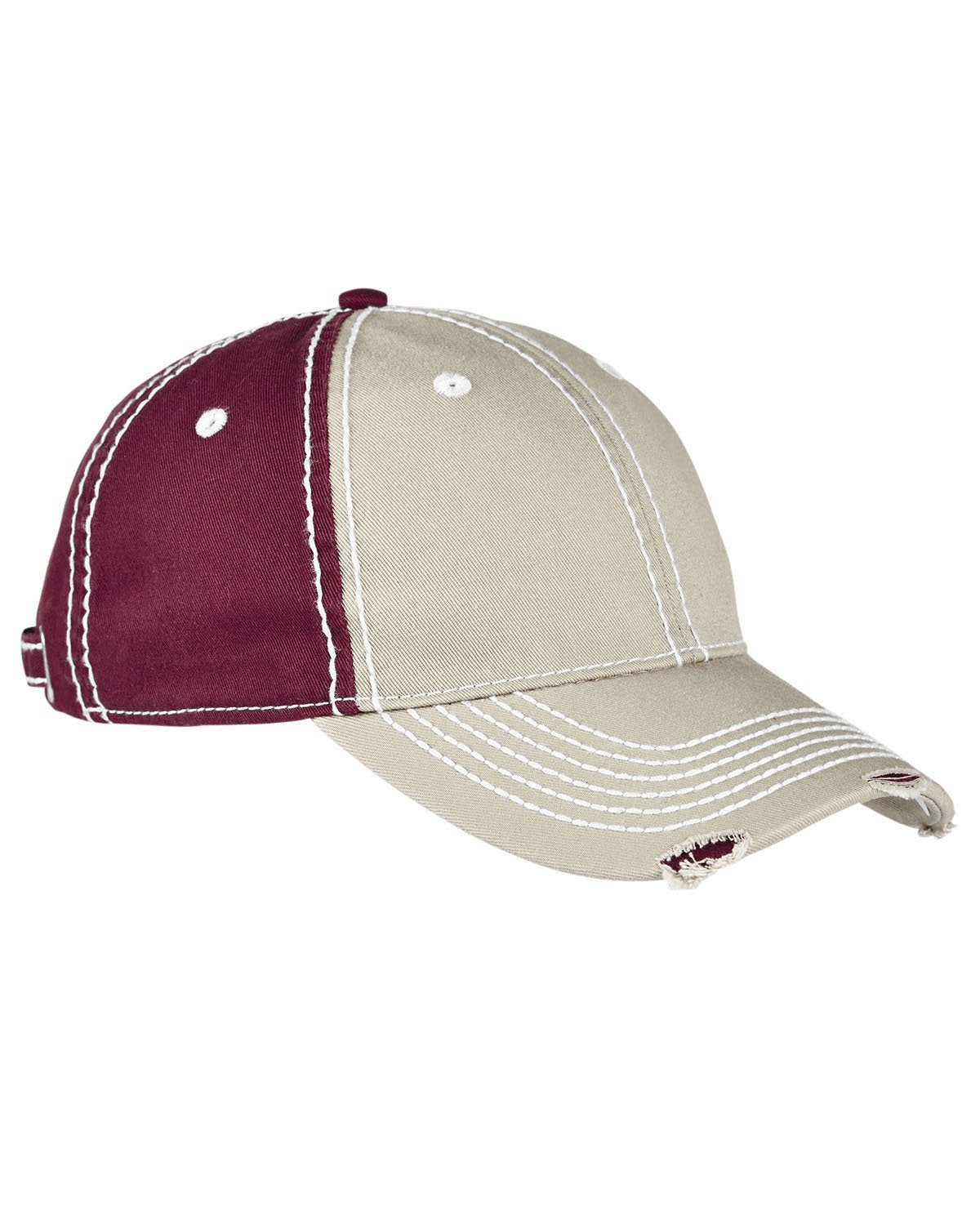 RM102-Adams-KHAKI/ MAROON-Adams-Headwear-1