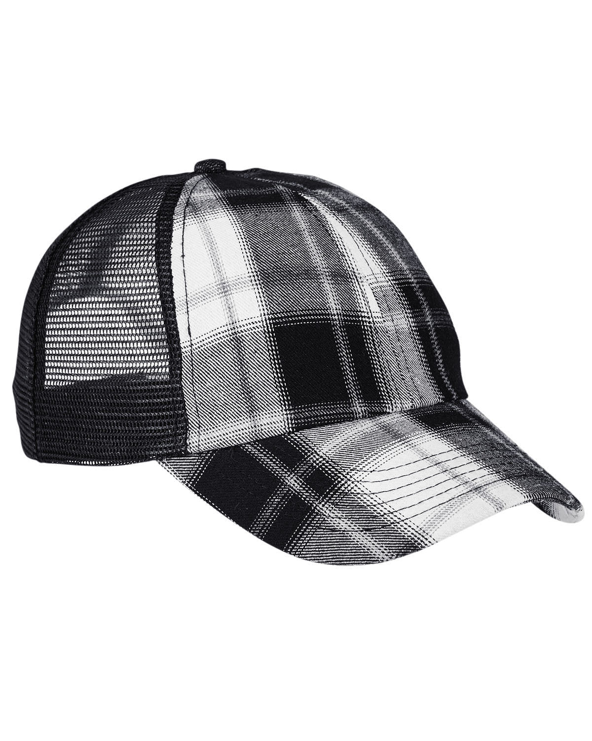 VB101-Adams-WHITE/ BLK PLAID-Adams-Headwear-1