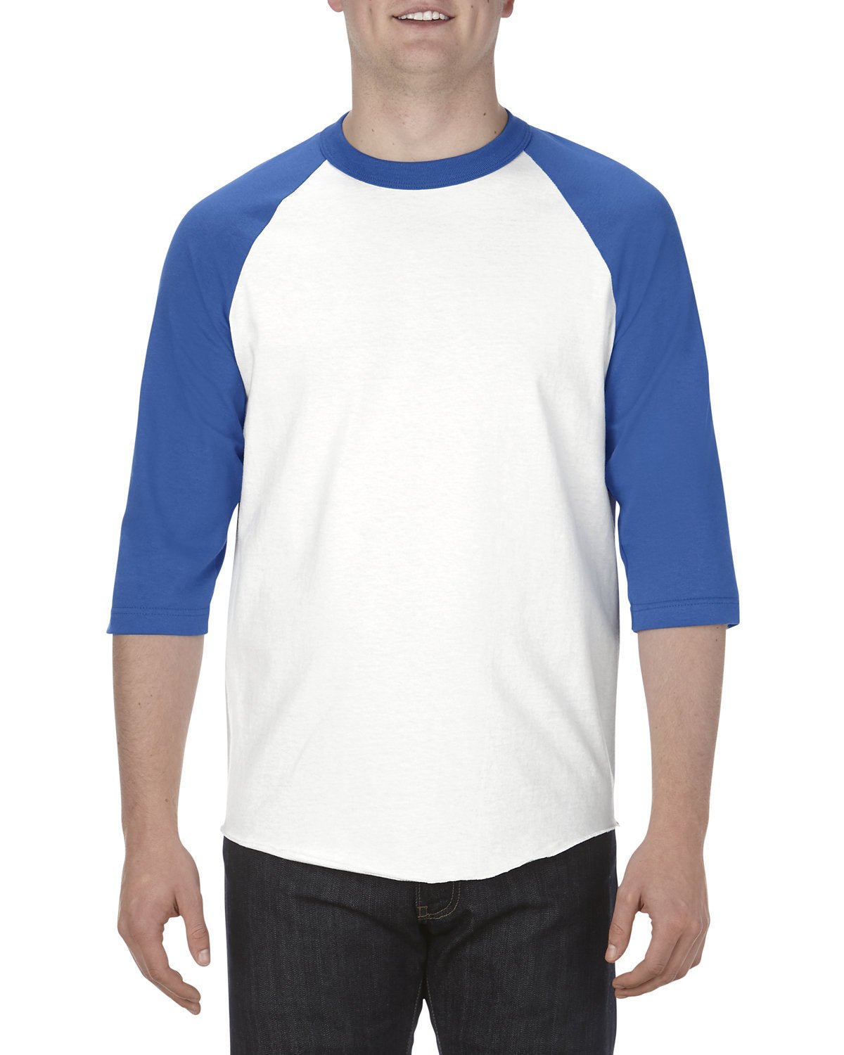 AL1334-Alstyle-WHITE/ ROYAL-Alstyle-T-Shirts-1