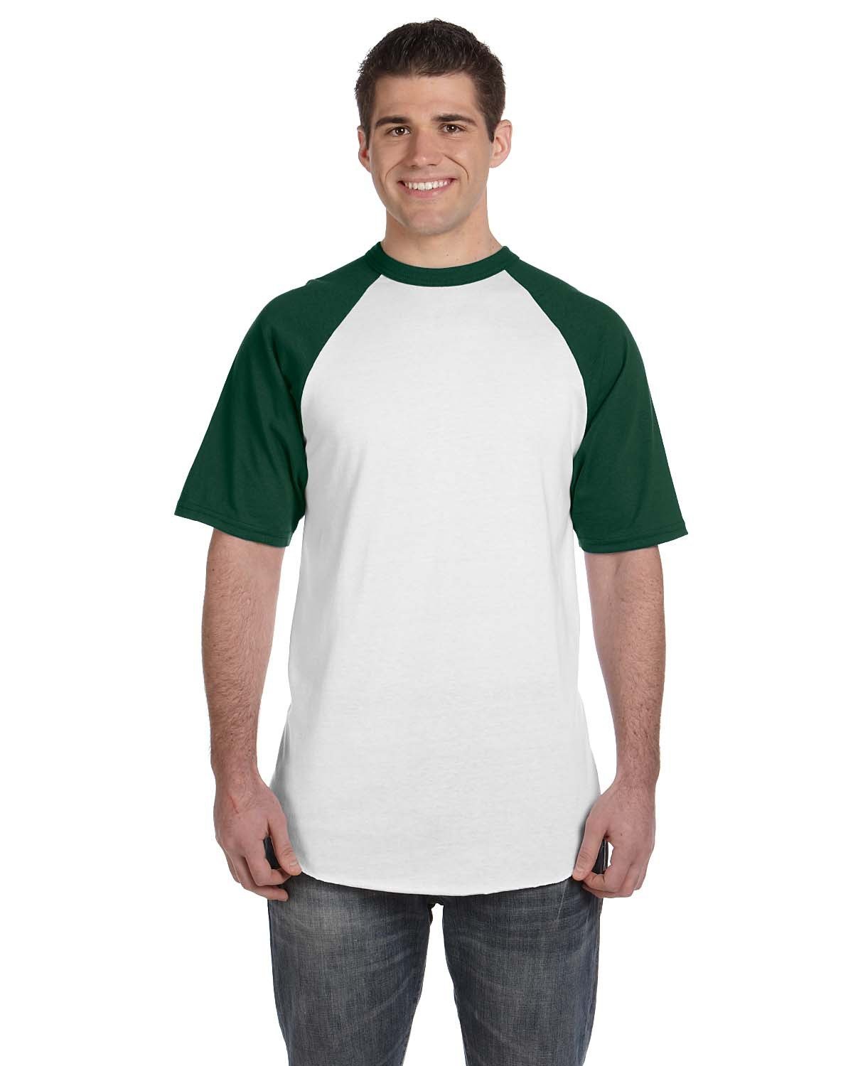 423-Augusta Sportswear-WHITE/ DRK GREEN-Augusta Sportswear-T-Shirts-1