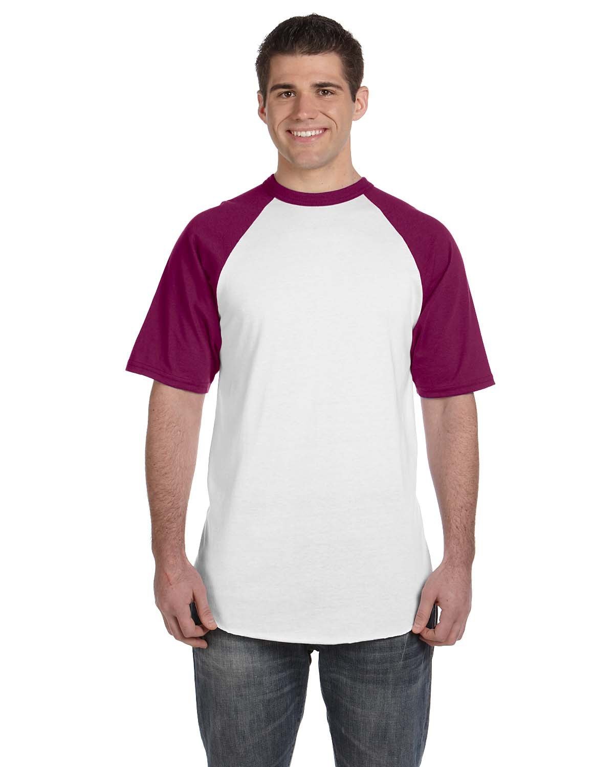 423-Augusta Sportswear-WHITE/ MAROON-Augusta Sportswear-T-Shirts-1