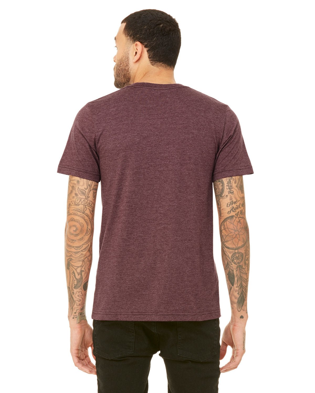 3001CVC-Bella + Canvas-HEATHER MAROON-Bella + Canvas-T-Shirts-2