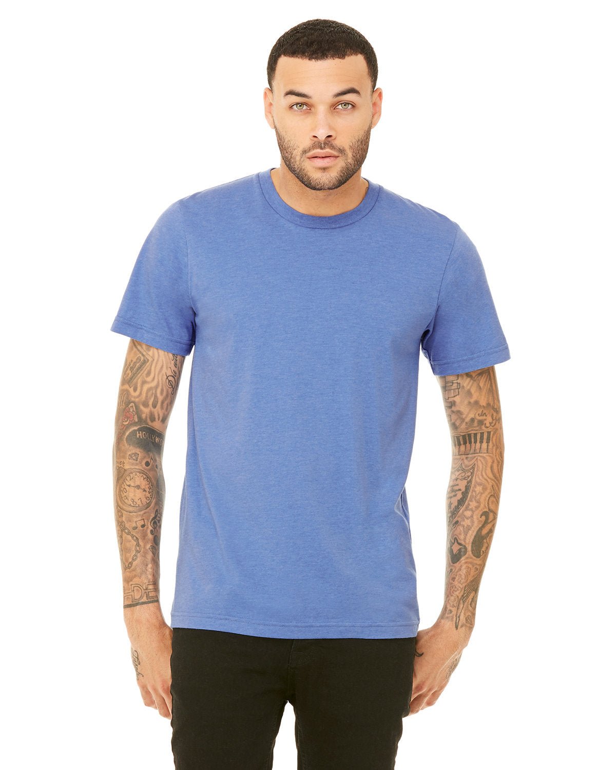 3001CVC-Bella + Canvas-HTHR COLUM BLUE-Bella + Canvas-T-Shirts-1