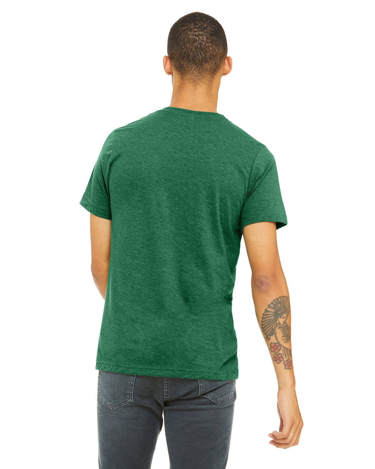 3001CVC-Bella + Canvas-HTHR GRASS GREEN-Bella + Canvas-T-Shirts-2