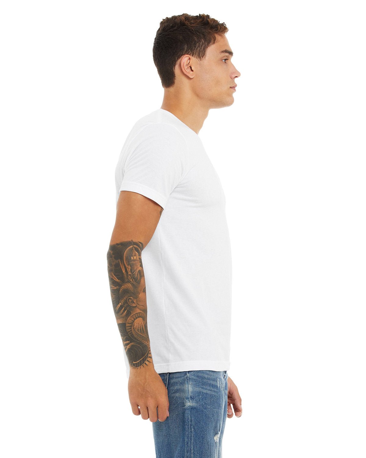 3001CVC-Bella + Canvas-SOLID WHT BLEND-Bella + Canvas-T-Shirts-3