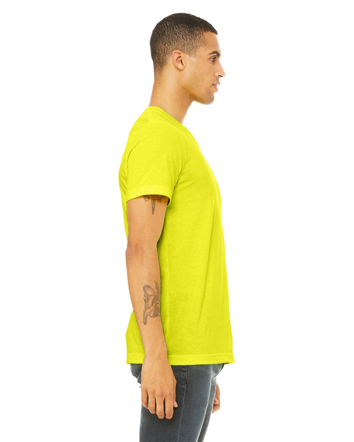 3005CVC-Bella + Canvas-NEON YELLOW-Bella + Canvas-T-Shirts-3