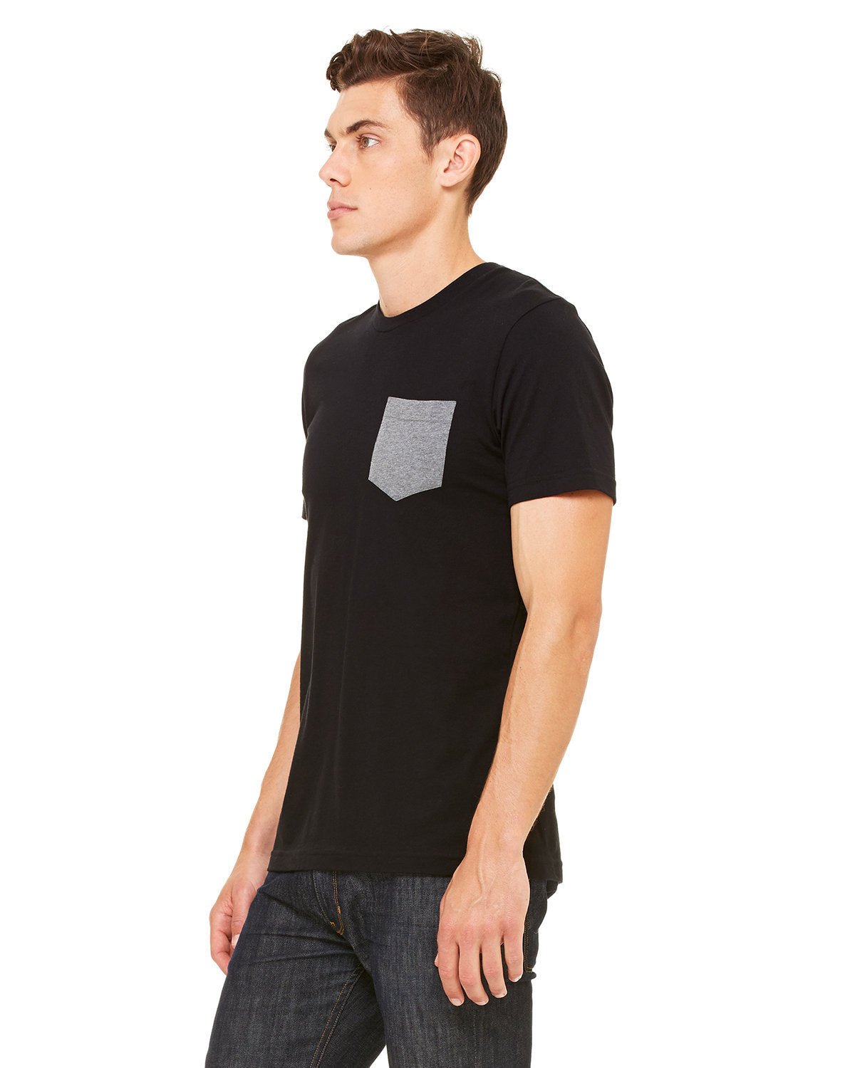 3021-Bella + Canvas-BLACK/ DEEP HTHR-Bella + Canvas-T-Shirts-3