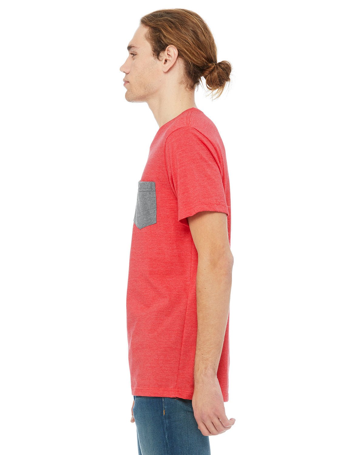 3021-Bella + Canvas-HTHR RED/ DP HTH-Bella + Canvas-T-Shirts-3