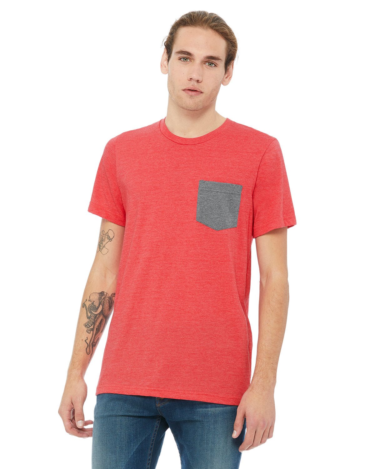 3021-Bella + Canvas-HTHR RED/ DP HTH-Bella + Canvas-T-Shirts-1