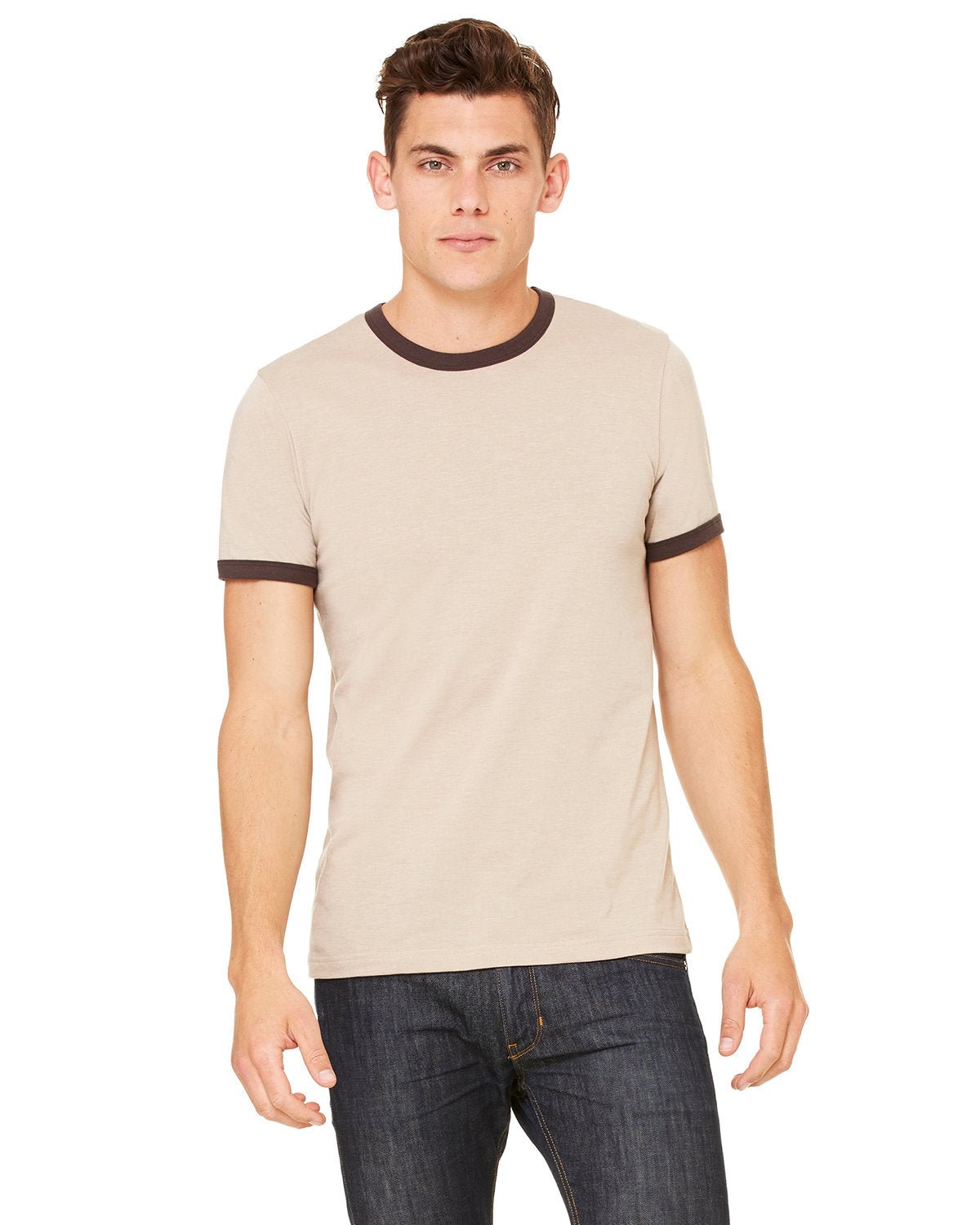 3055C-Bella + Canvas-HTHR TAN/ BROWN-Bella + Canvas-T-Shirts-1