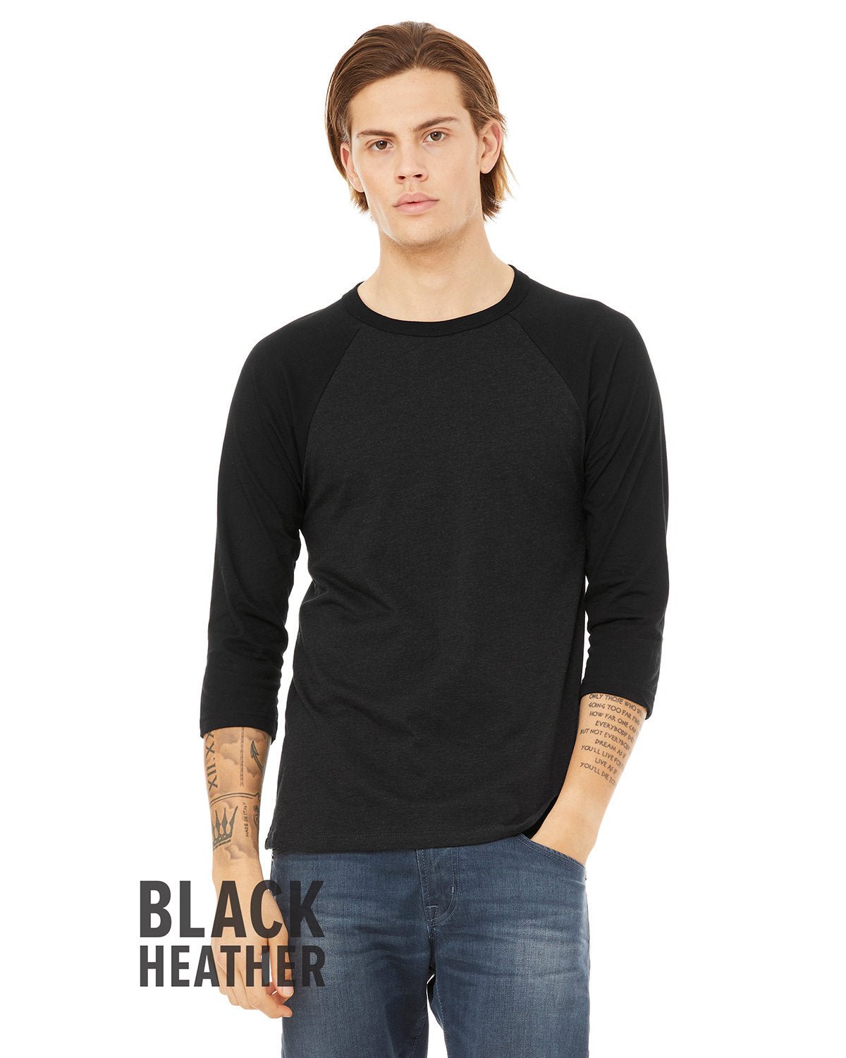 3200-Bella + Canvas-BLK HEATHER/ BLK-Bella + Canvas-T-Shirts-1