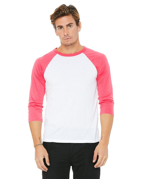 3200-Bella + Canvas-WHITE/ NEON PINK-Bella + Canvas-T-Shirts-1