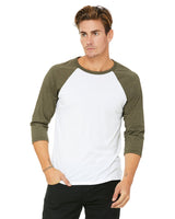 3200-Bella + Canvas-WHT/ HTHR OLIVE-Bella + Canvas-T-Shirts-1