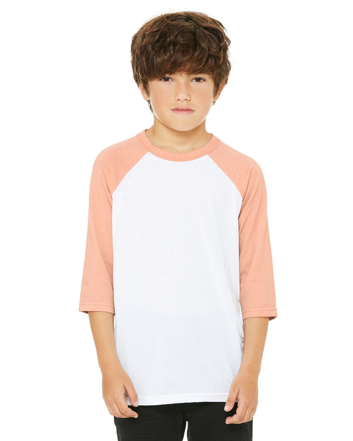 3200Y-Bella + Canvas-WHT/ HTHR PEACH-Bella + Canvas-T-Shirts-1