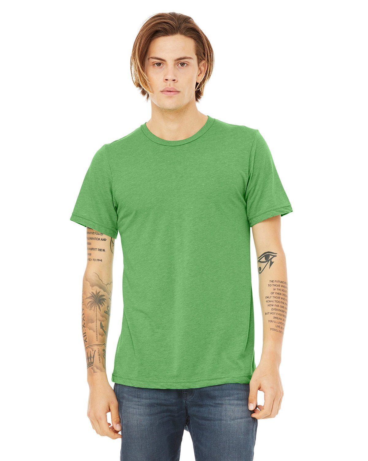 3413C-Bella + Canvas-GREEN TRIBLEND-Bella + Canvas-T-Shirts-1