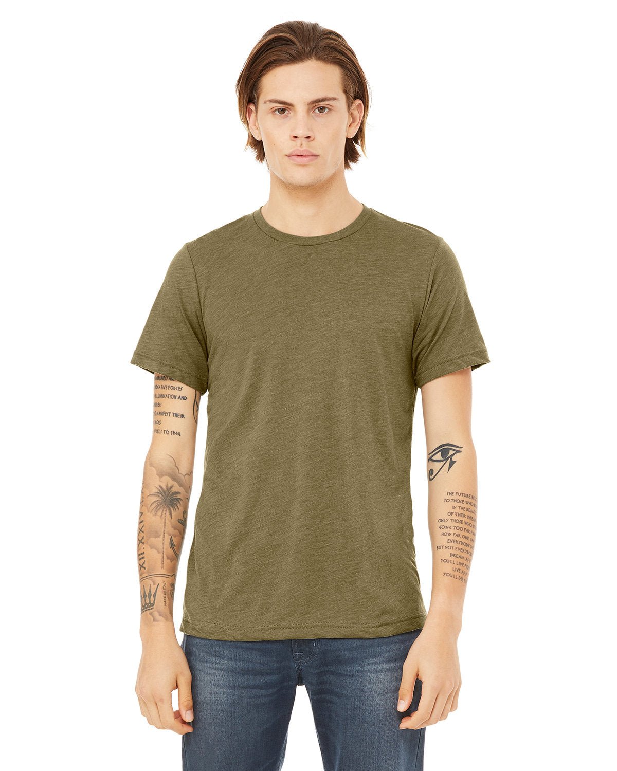 3413C-Bella + Canvas-OLIVE TRIBLEND-Bella + Canvas-T-Shirts-1