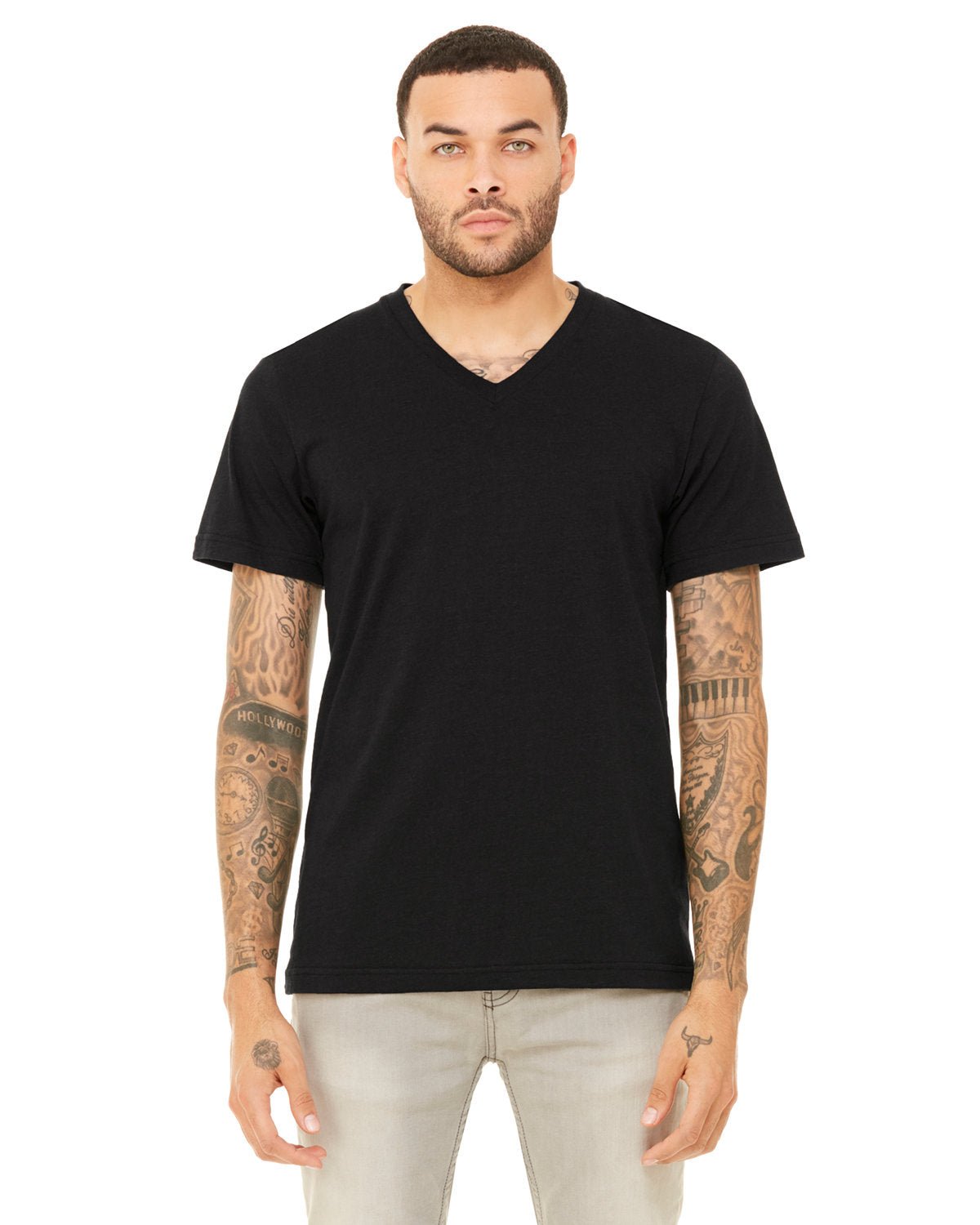 3415C-Bella + Canvas-BLK HTHR TRIBLND-Bella + Canvas-T-Shirts-1