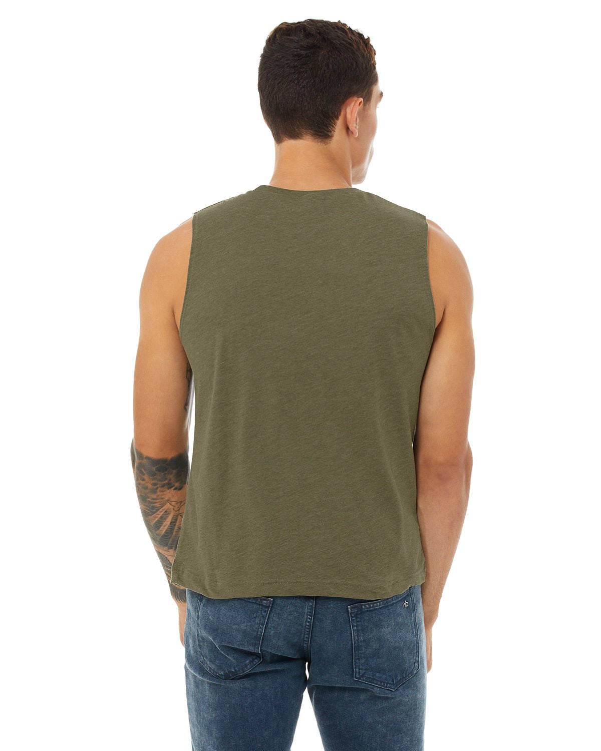 3483-Bella + Canvas-HEATHER OLIVE-Bella + Canvas-T-Shirts-2