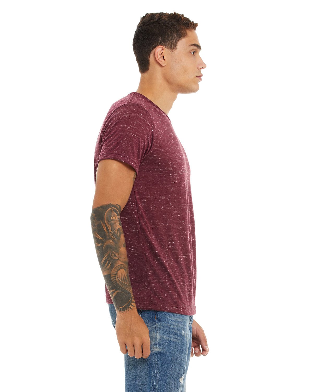 3650-Bella + Canvas-MAROON MARBLE-Bella + Canvas-T-Shirts-3