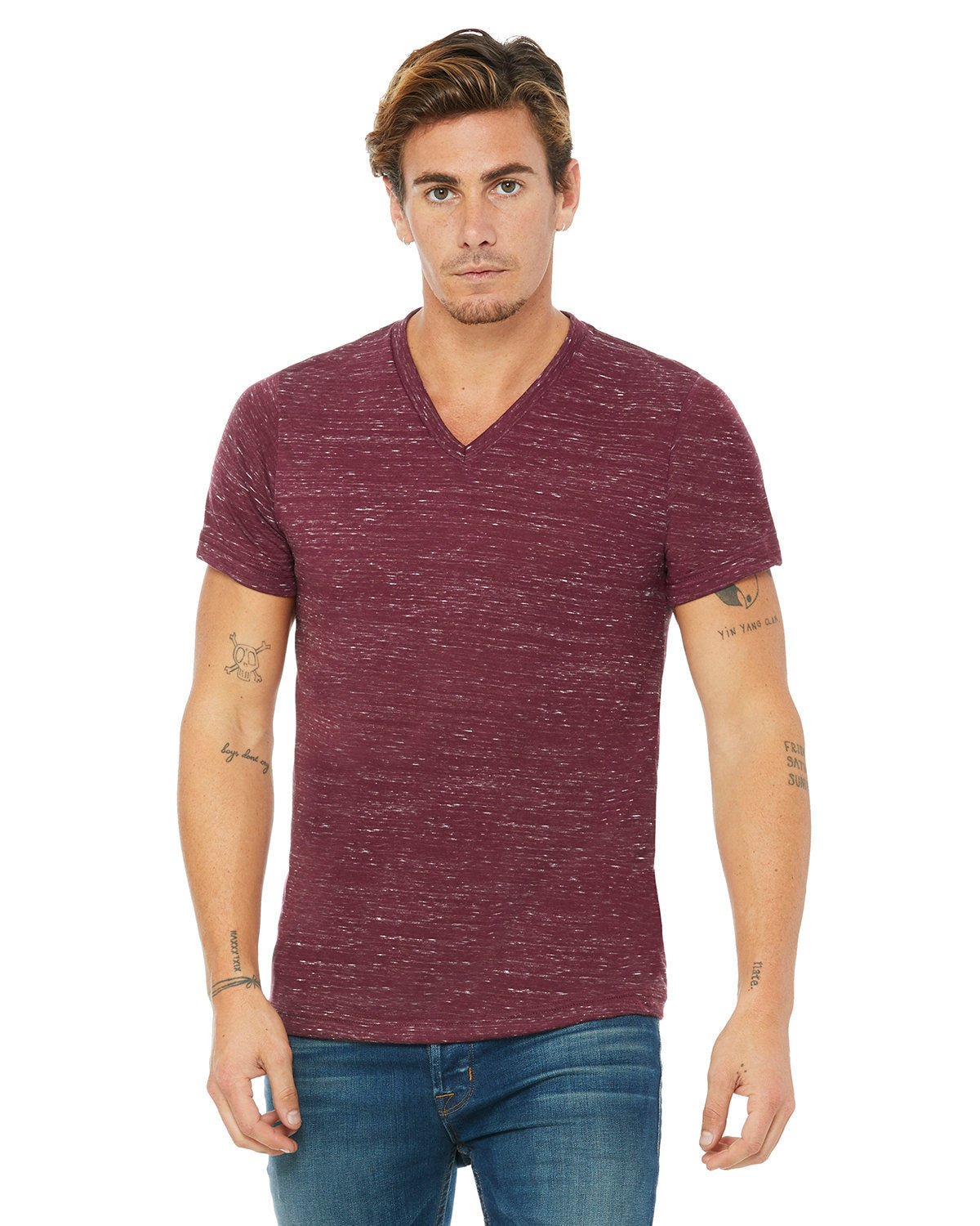 3655C-Bella + Canvas-MAROON MARBLE-Bella + Canvas-T-Shirts-1