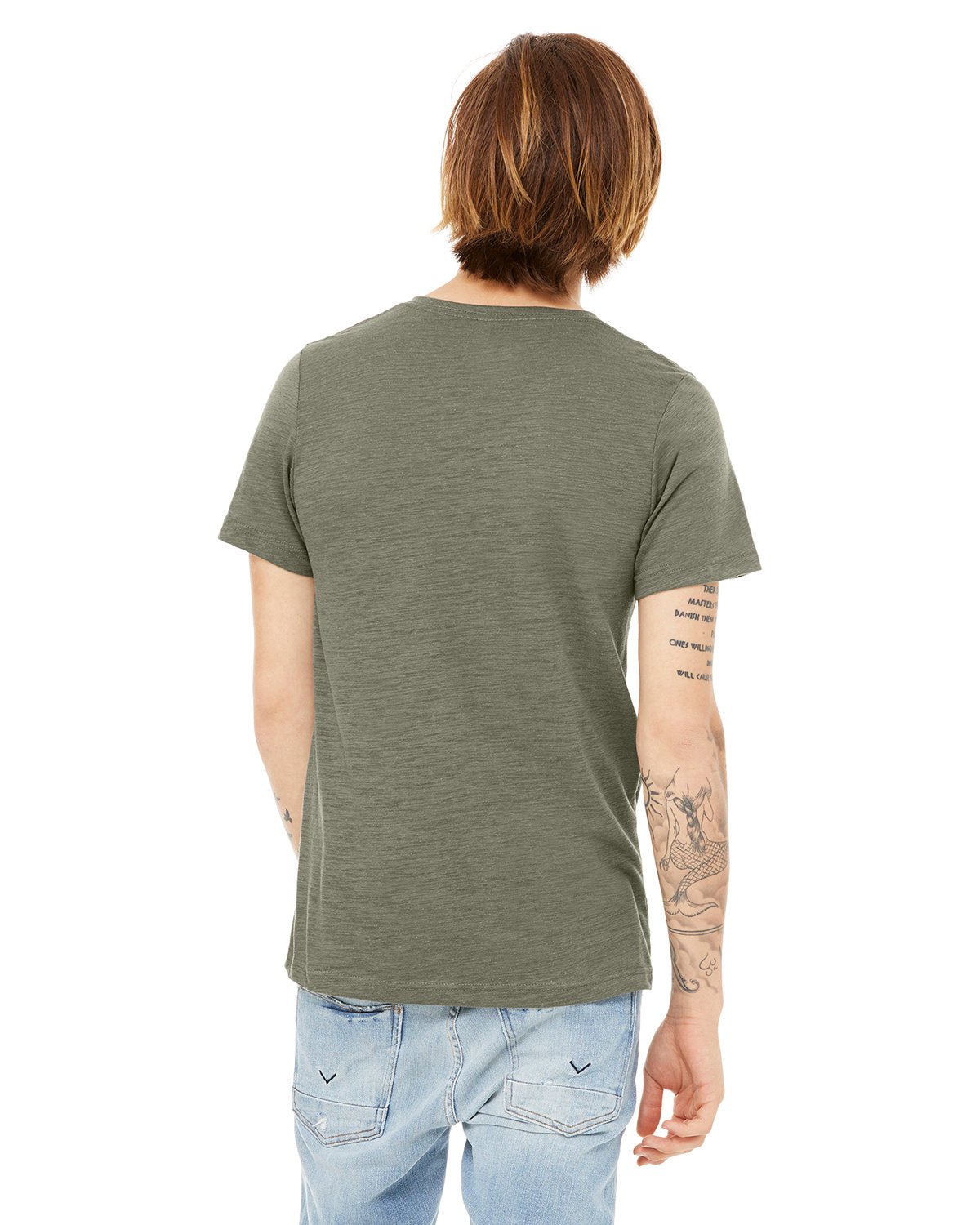 3655C-Bella + Canvas-OLIVE SLUB-Bella + Canvas-T-Shirts-2