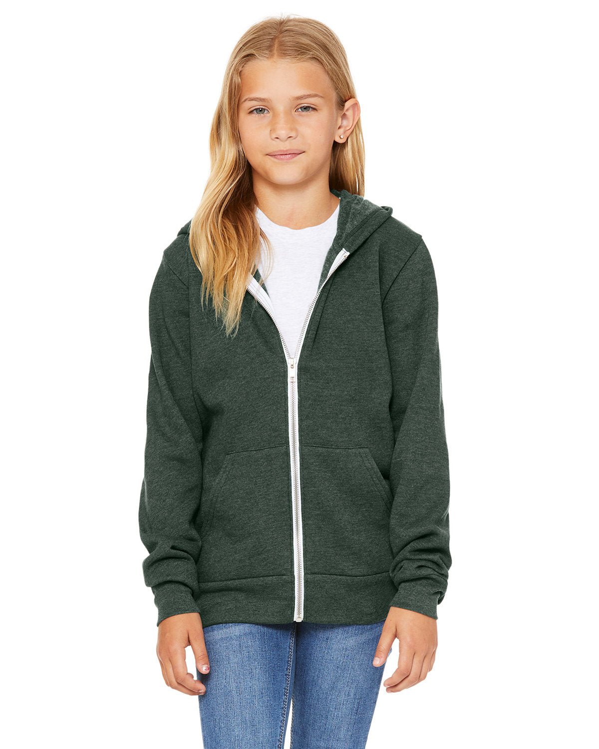 3739Y-Bella + Canvas-HEATHER FOREST-Bella + Canvas-Sweatshirts-1