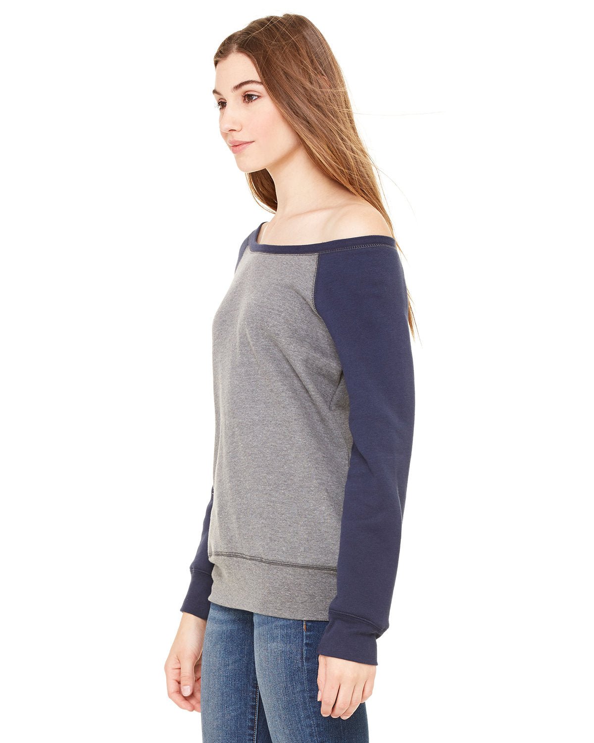 7501-Bella + Canvas-DEEP HTHR/ NAVY-Bella + Canvas-Sweatshirts-3