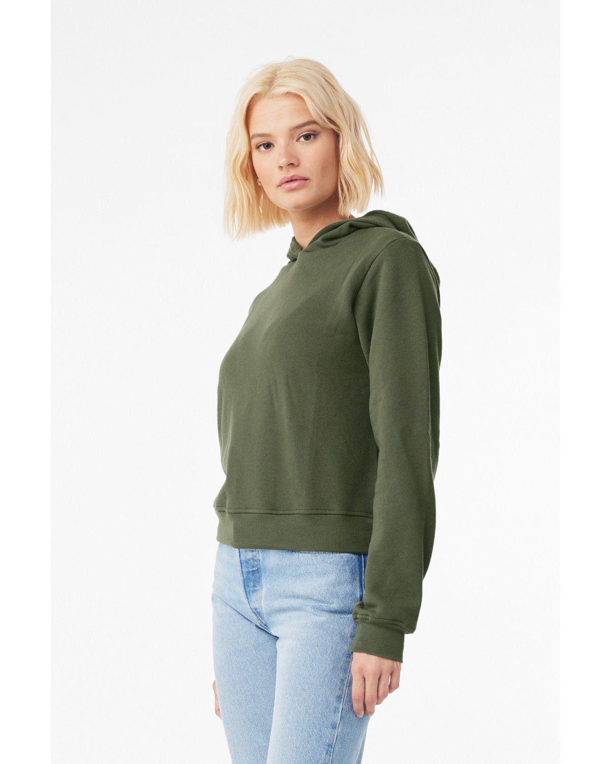 7519-Bella + Canvas-MILITARY GREEN-Bella + Canvas-Sweatshirts-3