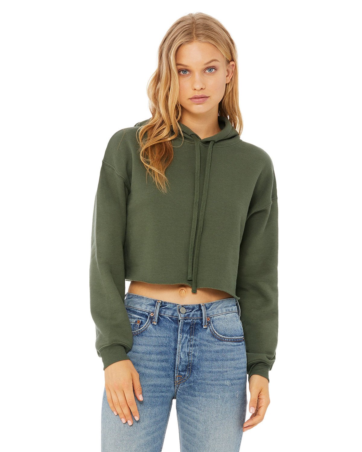 B7502-Bella + Canvas-MILITARY GREEN-Bella + Canvas-Sweatshirts-1