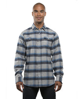 B8210-Burnside-GREY/ BLUE-Burnside-Woven Shirts-1