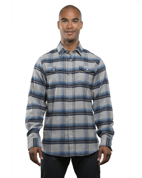 B8210-Burnside-GREY/ BLUE-Burnside-Woven Shirts-1