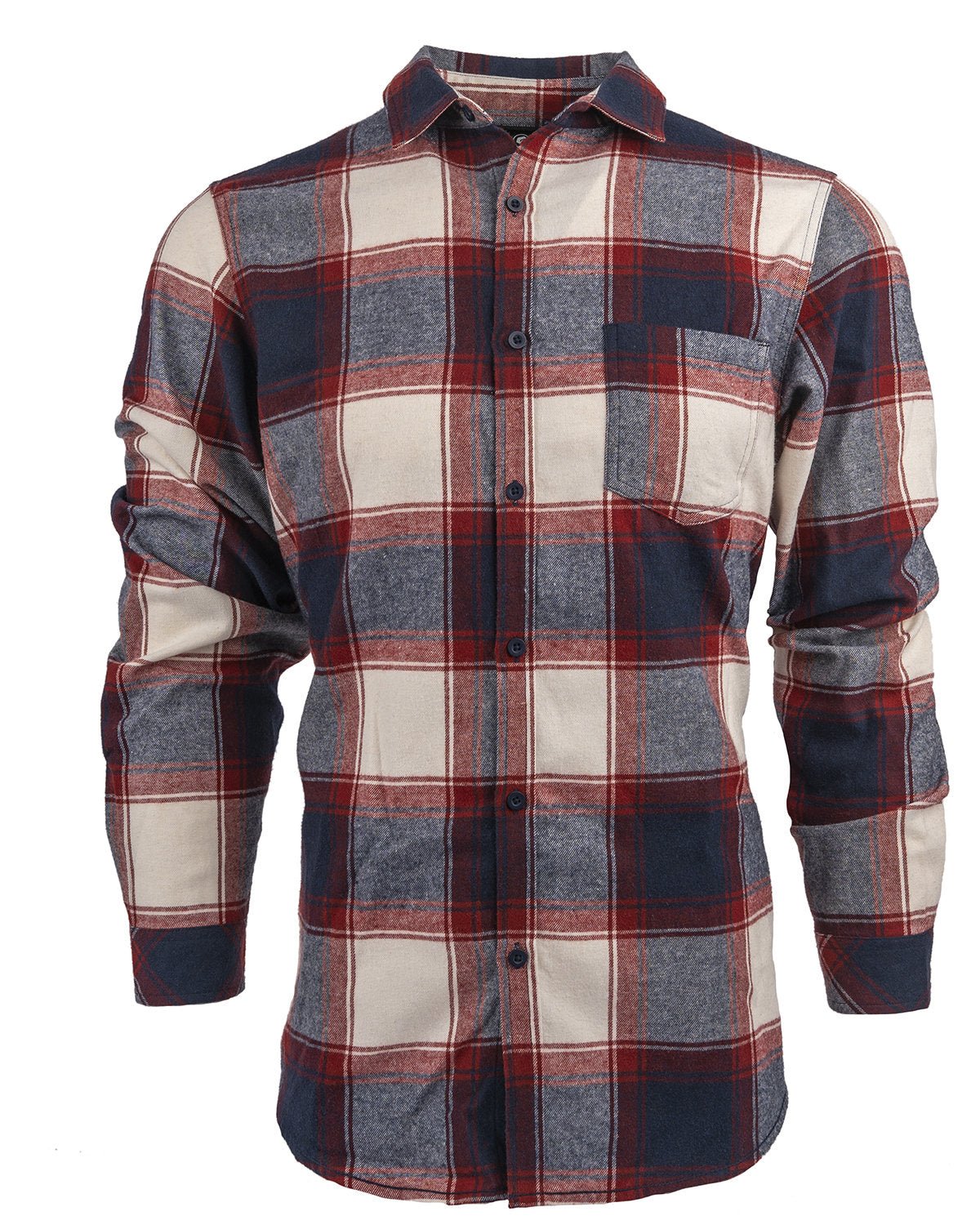 B8212-Burnside-CRIMSON/ ECRU-Burnside-Woven Shirts-1