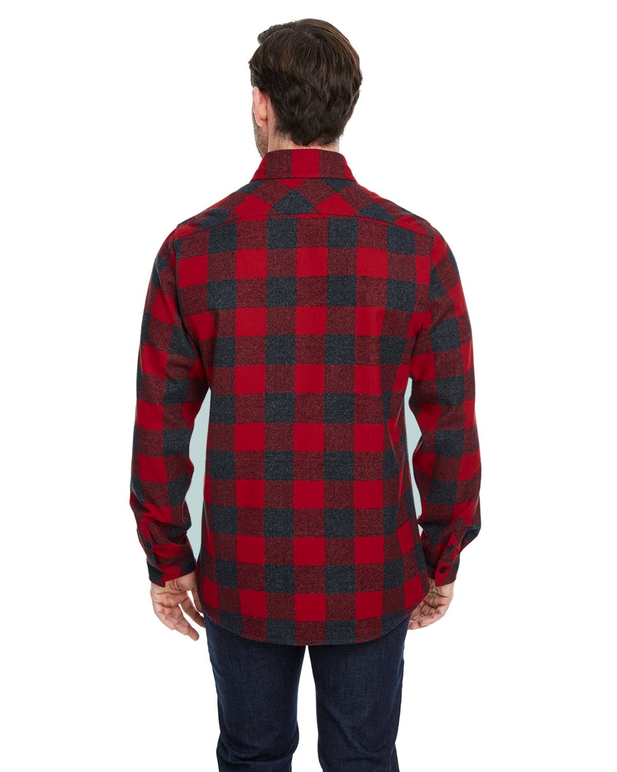 B8212-Burnside-RED/ H BLACK-Burnside-Woven Shirts-2