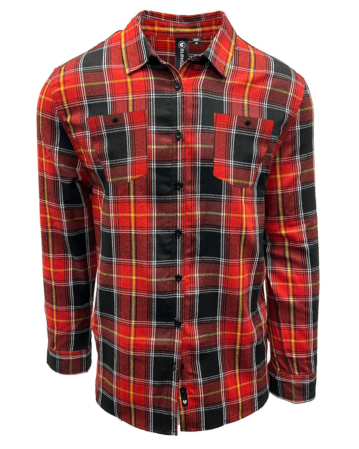 B8220-Burnside-FIRE RED/ BLACK-Burnside-Woven Shirts-1