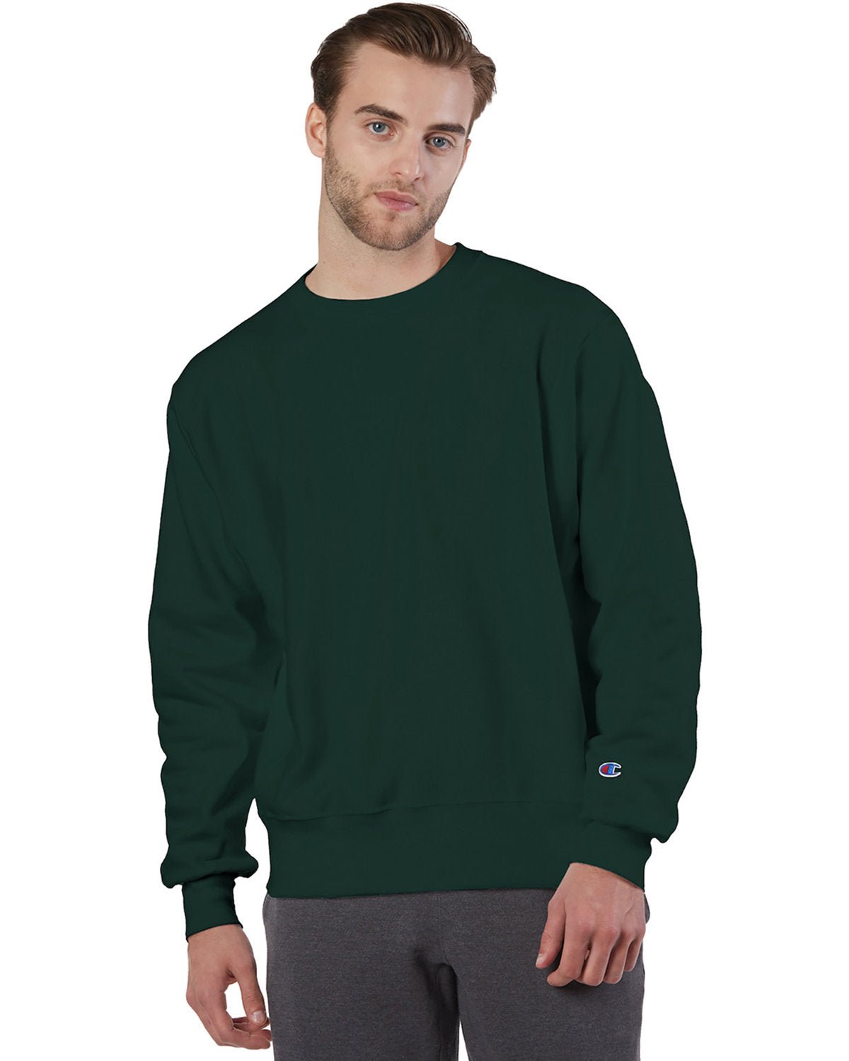 S1049-Champion-DARK GREEN-Champion-Sweatshirts-1