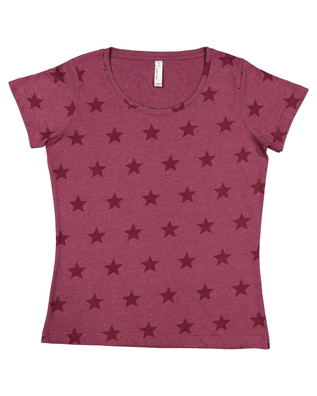 3629-Code Five-BURGUNDY STAR-Code Five-T-Shirts-1