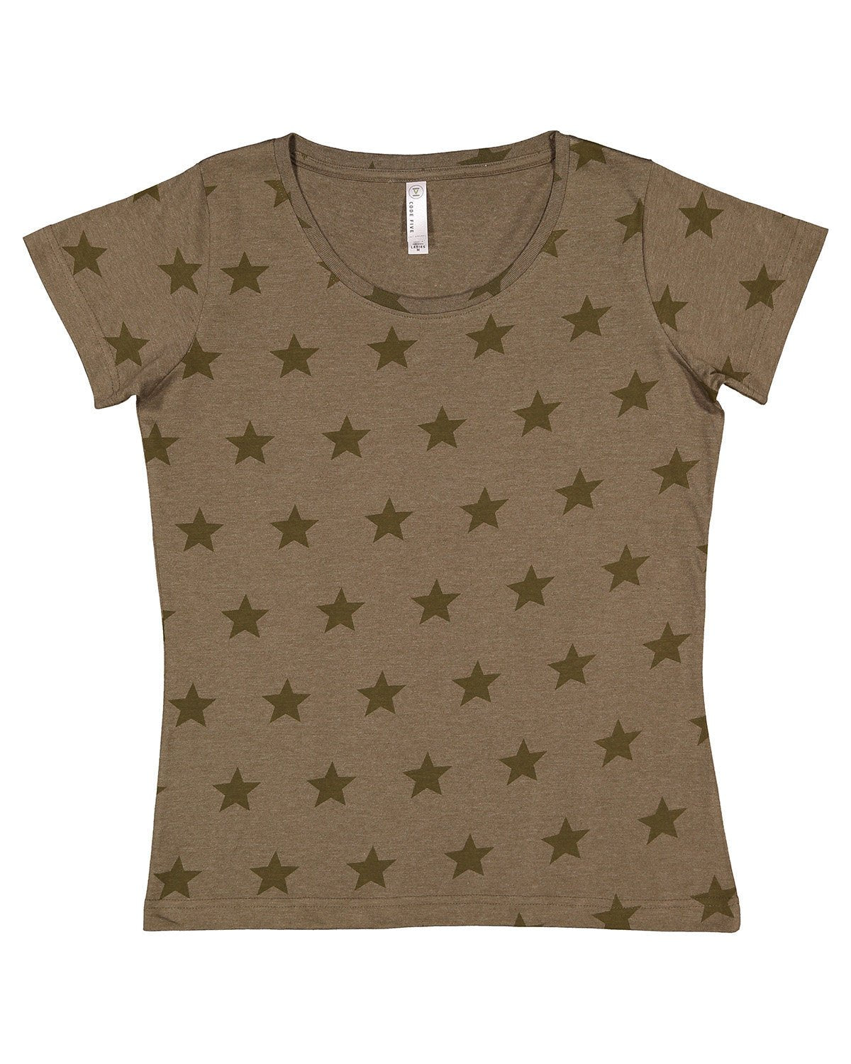 3629-Code Five-MILTARY GRN STAR-Code Five-T-Shirts-1