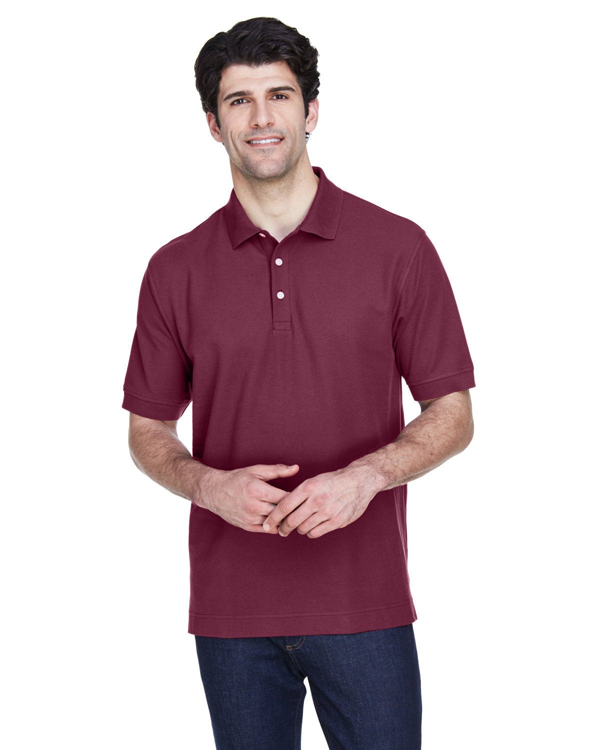 D100-Devon & Jones-BURGUNDY-Devon & Jones-Polos-1