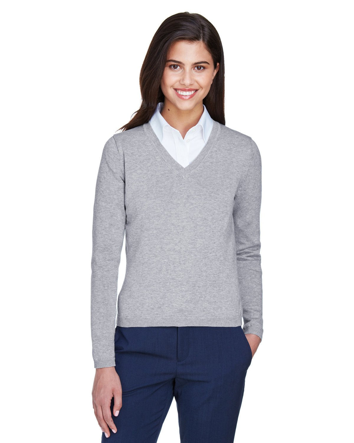 D475W-Devon & Jones-GREY HEATHER-Devon & Jones-Knits and Layering-1