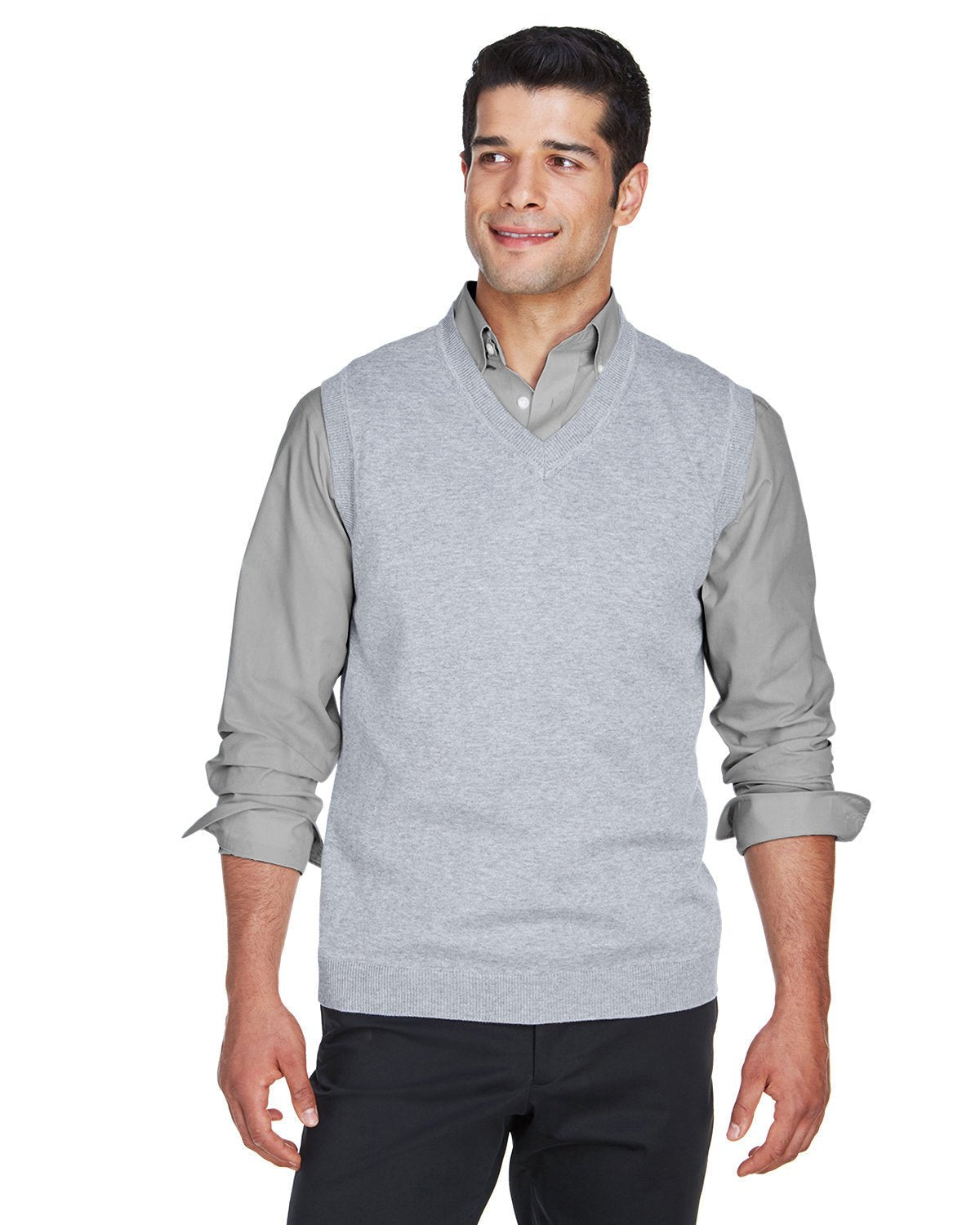 D477-Devon & Jones-GREY HEATHER-Devon & Jones-Knits and Layering-1