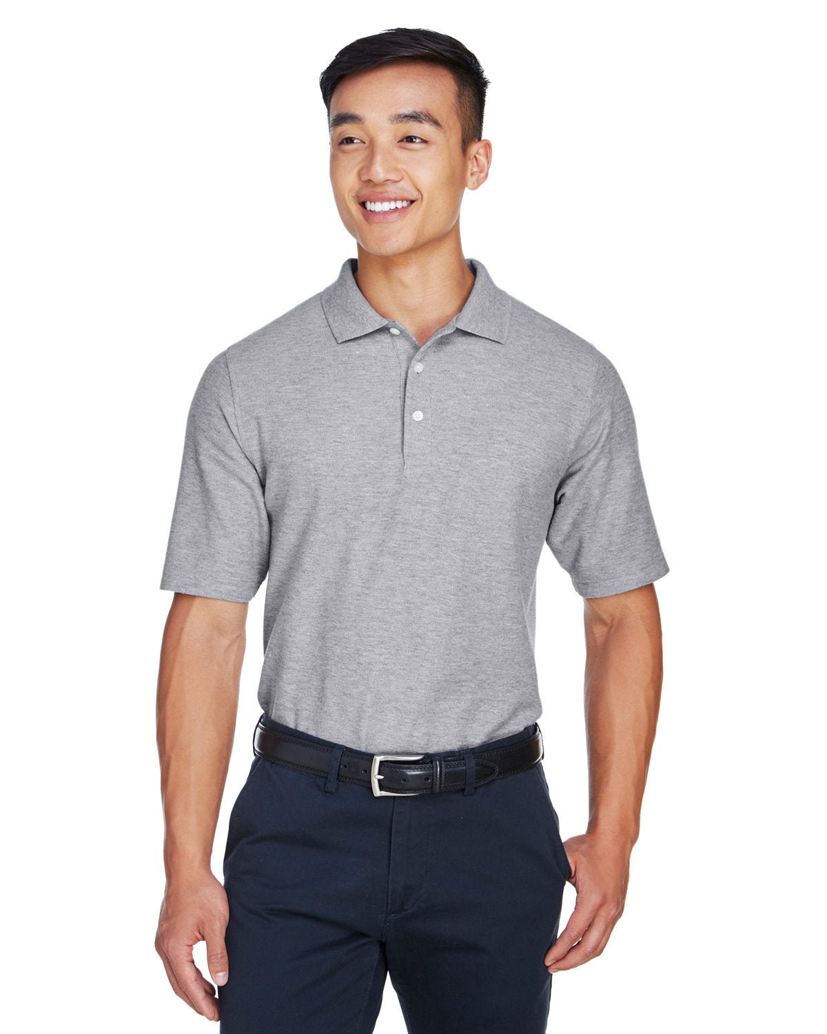 DG150-Devon & Jones-GREY HEATHER-Devon & Jones-Polos-1