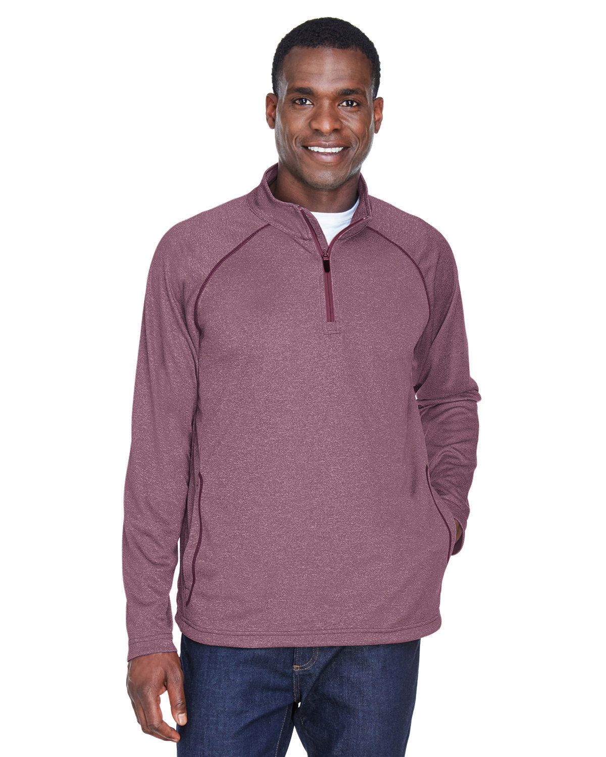 DG440-Devon & Jones-BURGUNDY HEATHER-Devon & Jones-Knits and Layering-1