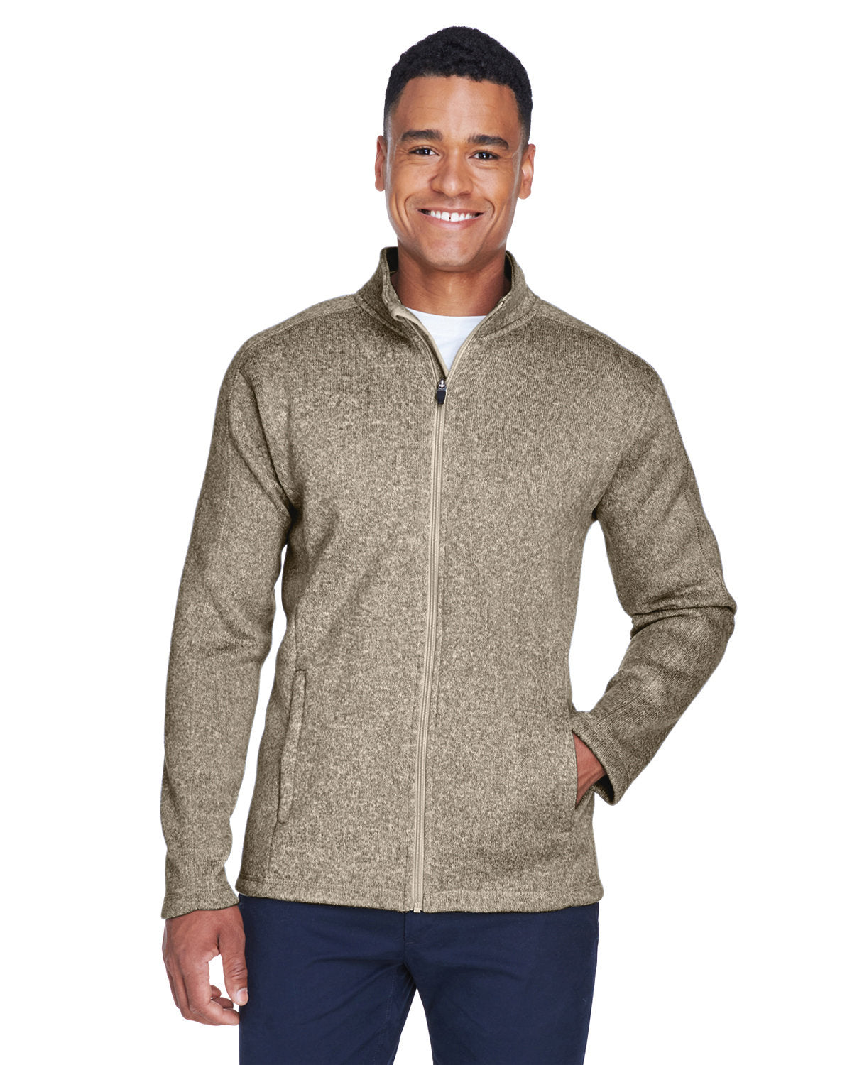 DG793-Devon & Jones-KHAKI HEATHER-Devon & Jones-Fleece Jackets-1