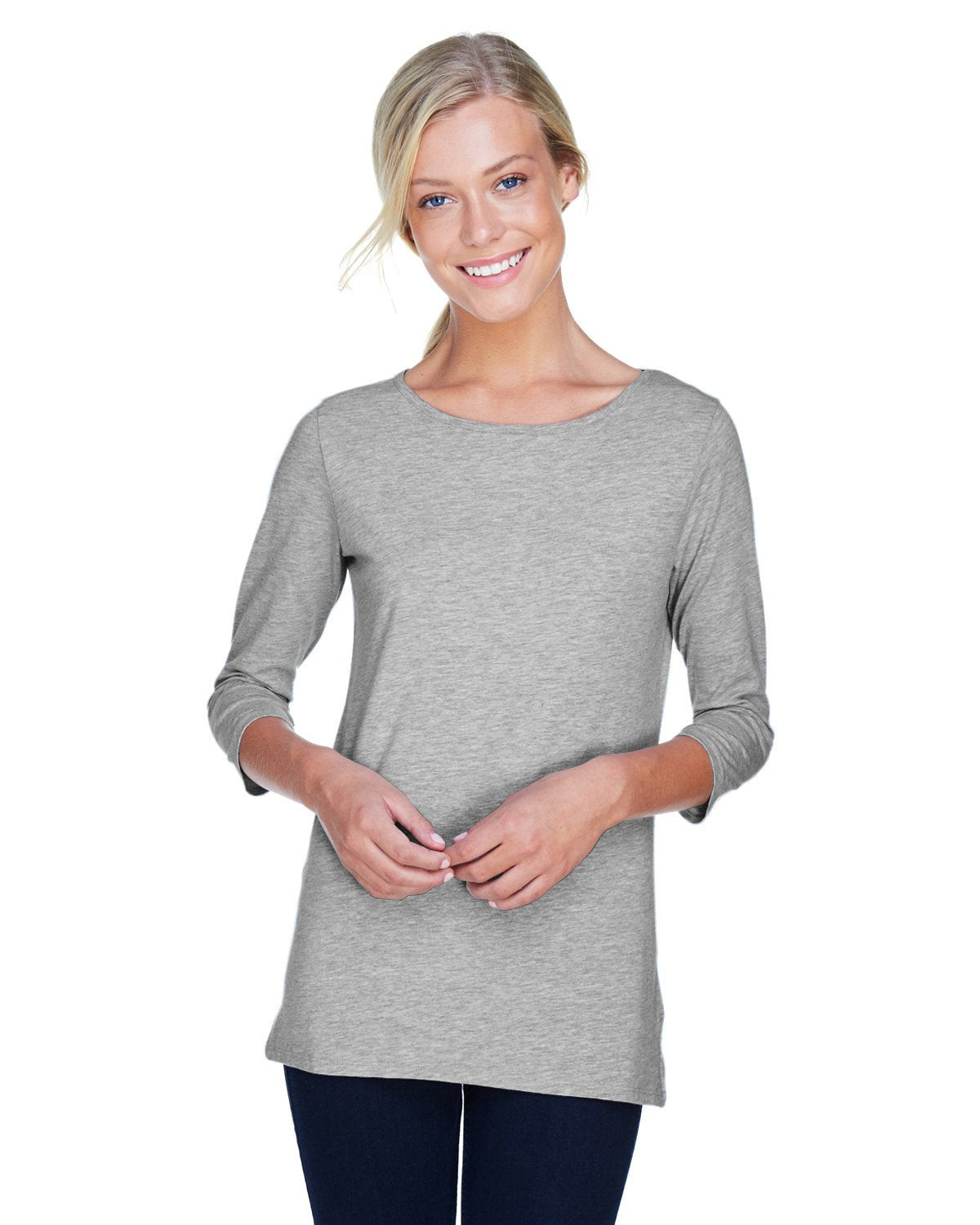 DP192W-Devon & Jones-GREY HEATHER-Devon & Jones-Knits and Layering-1