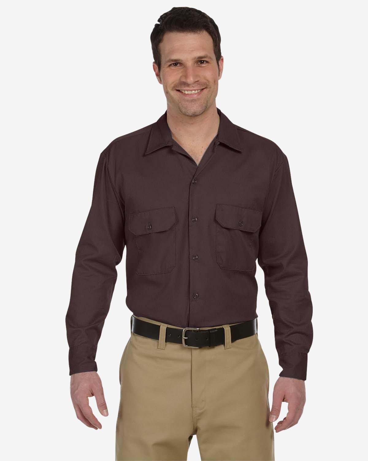 574-Dickies-DARK BROWN-Dickies-Woven Shirts-1