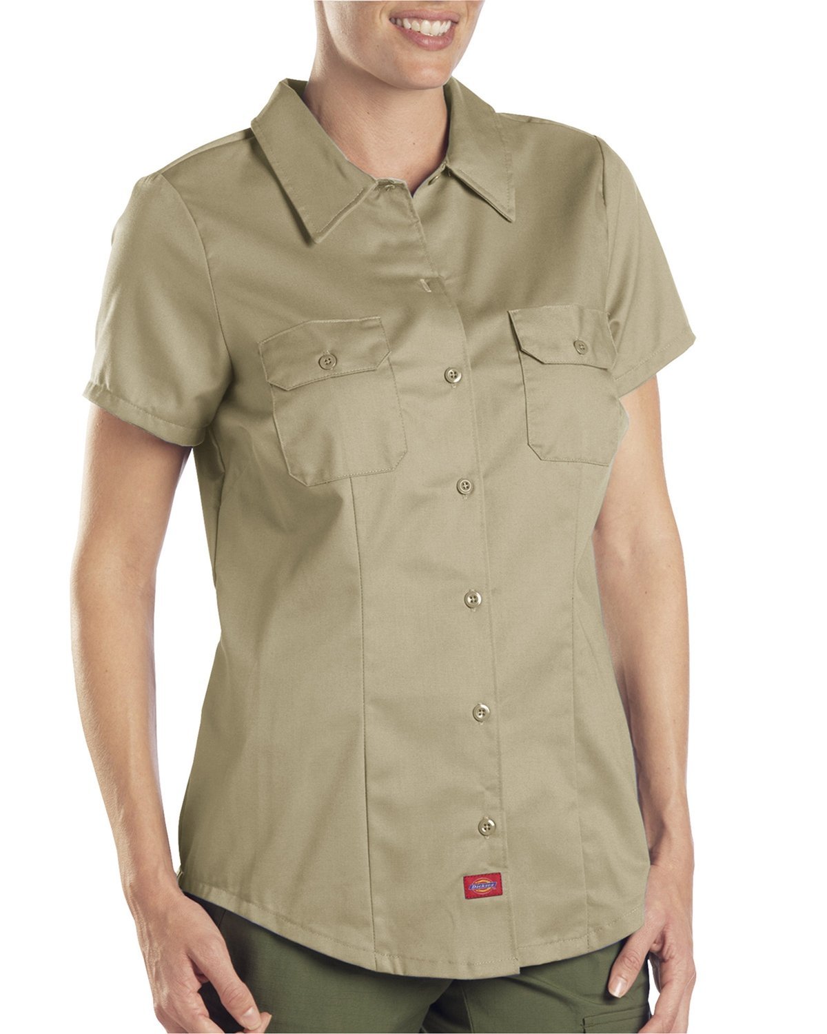 FS574-Dickies-KHAKI-Dickies-Woven Shirts-1