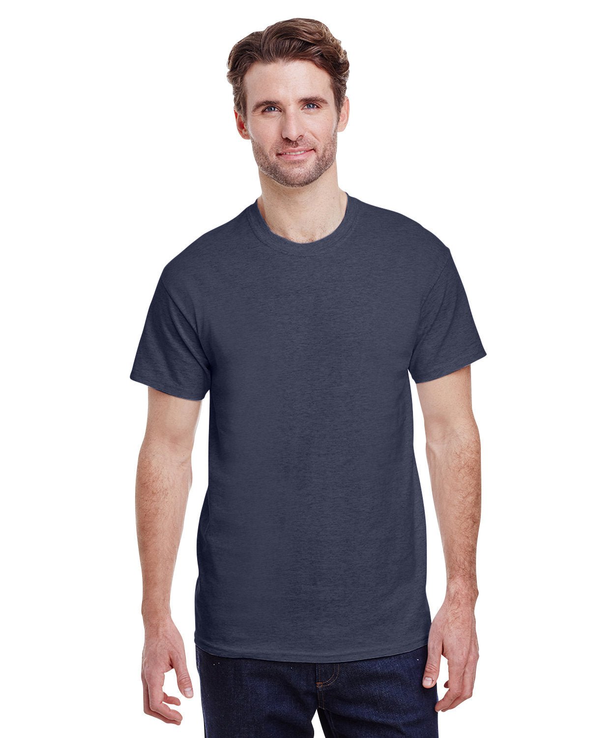 G200-Gildan-HEATHER NAVY-Gildan-T-Shirts-1