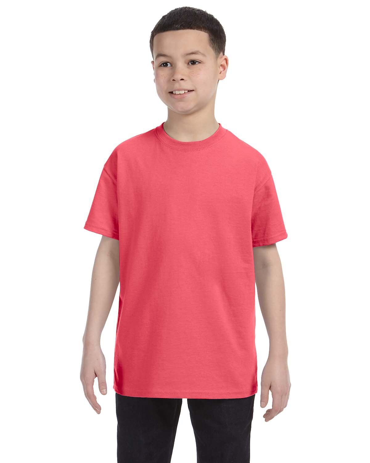 G500B-Gildan-CORAL SILK-Gildan-T-Shirts-1