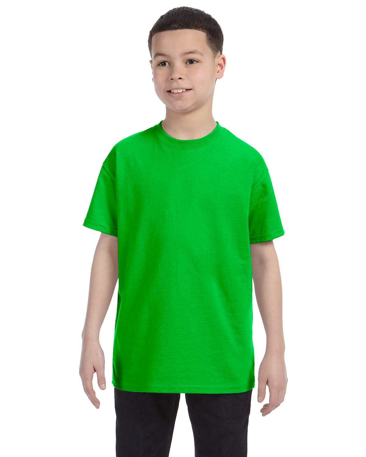 G500B-Gildan-ELECTRIC GREEN-Gildan-T-Shirts-1